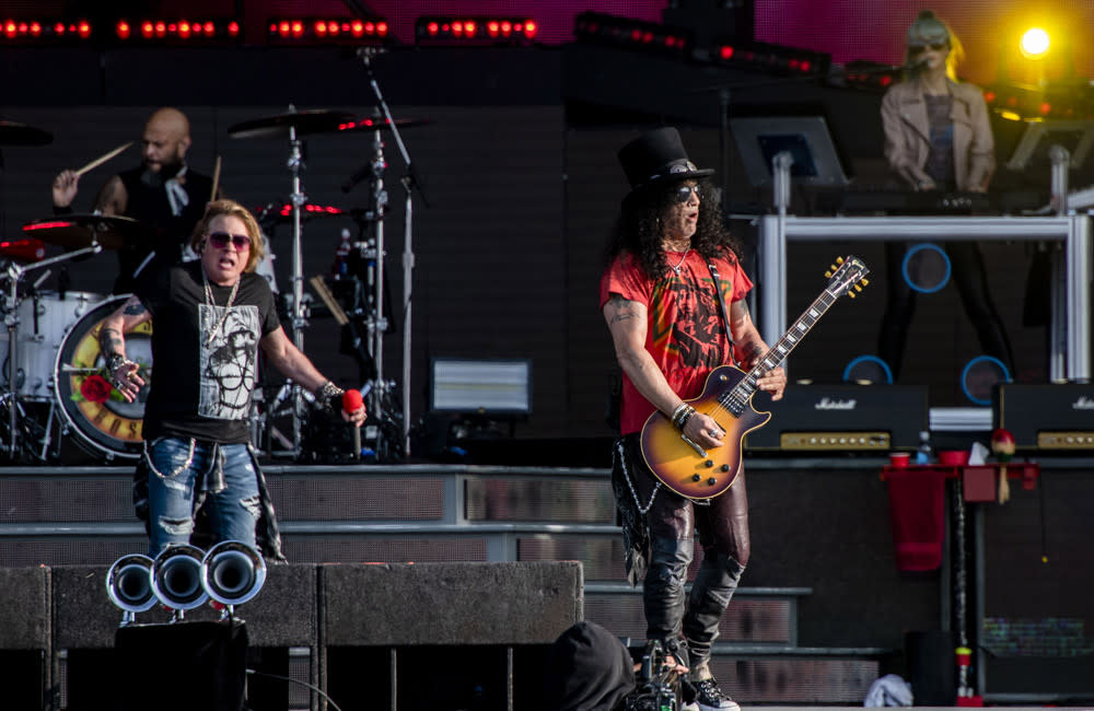 Guns N' Roses could be dropping the track 'Perhaps' at the end of the week credit:Bang Showbiz