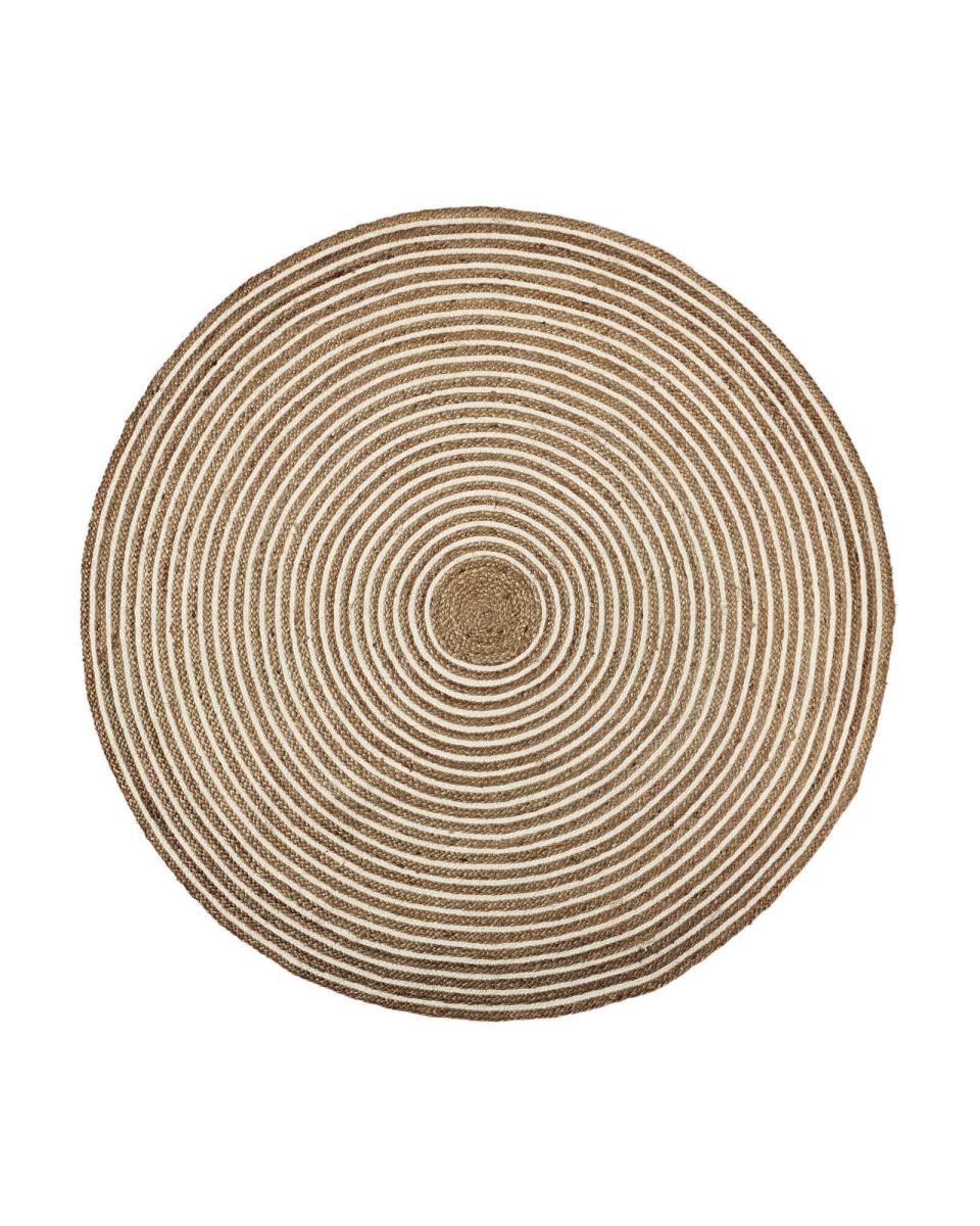 10) Round Cotton and Jute Rug