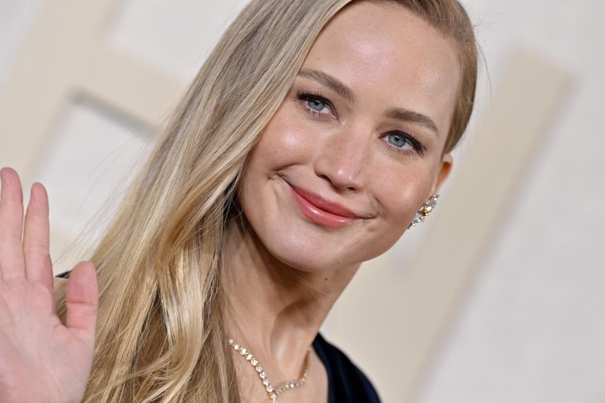 Jennifer Lawrence attends the 81st Annual Golden Globe Awards at The Beverly Hilton on January 07, 2024 in Beverly Hills, California.