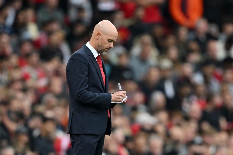 Ten Hag was backed in the summer but is under pressure after a 3-0 defeat to Liverpool (Getty Images)