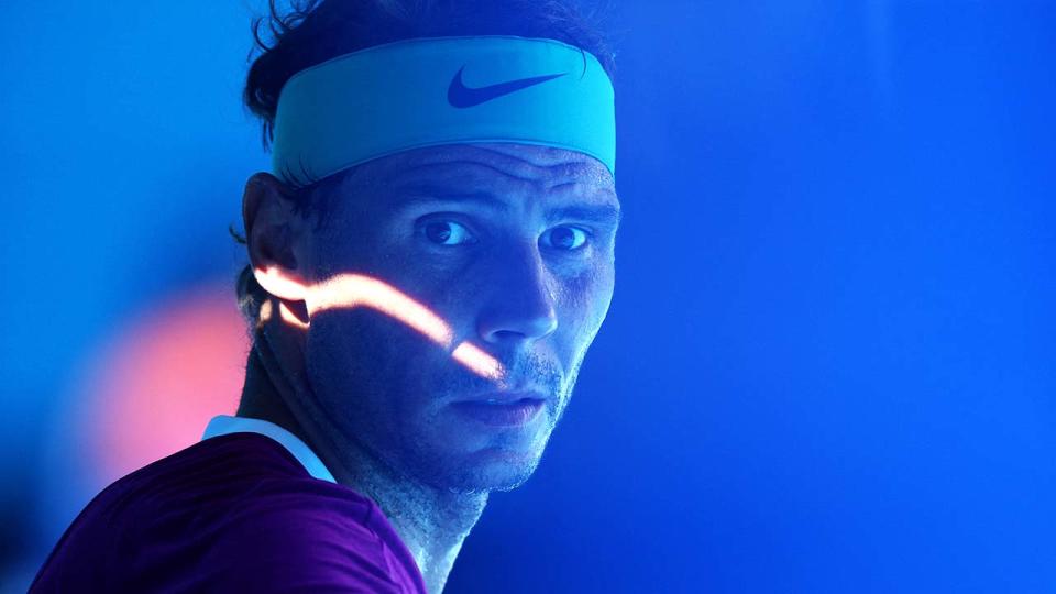 Rafa Nadal (pictured) looking on during a change of ends at the Australian Open.