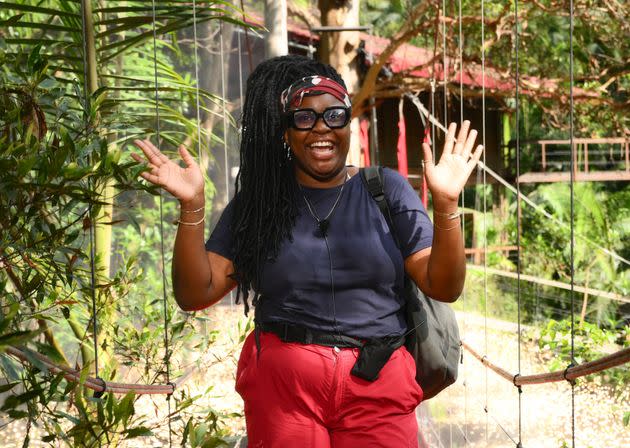 Nella leaving the I'm A Celebrity jungle on Monday evening