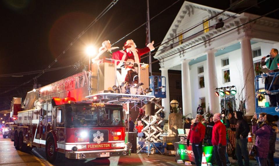 The Hunterdon Holiday Parade on Main Street in Flemington.