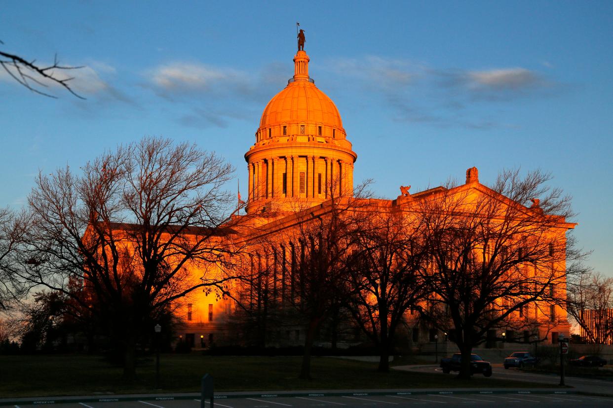 Early morning sun lights up the state capitol in Oklahoma City. FILE