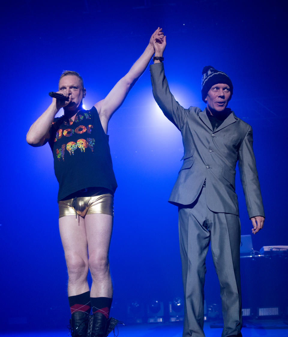 Andy Bell and Vince Clarke of Erasure in 2014 in New York City.  (Photo by Noam Galai/Getty Images)