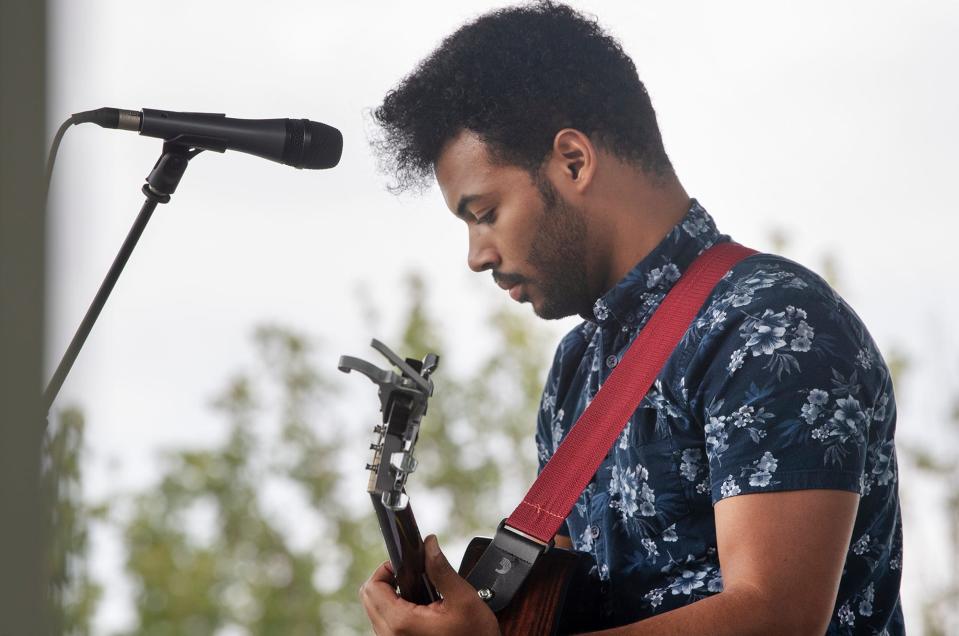 Devix performs during the What the Food Trucks event at Penn Park in York.