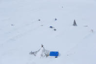 A tent and sledges are seen at a reindeer camping ground owned by the agricultural cooperative organisation "Erv", about 250 km north of Naryan-Mar, in Nenets Autonomous District, Russia, March 8, 2018. REUTERS/Sergei Karpukhin