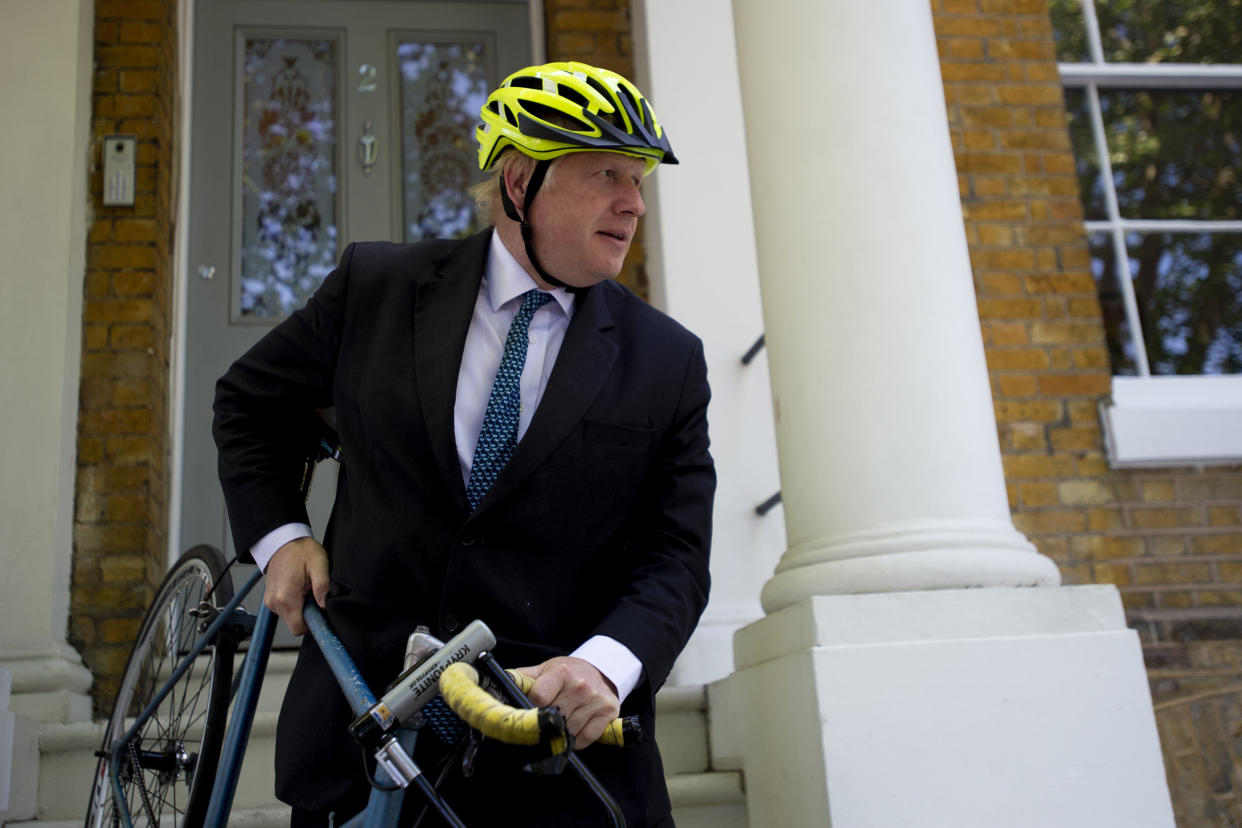 On the way to Number 10? Boris Johnson leaves his home in London, ahead of the European Parliament elections (PA)