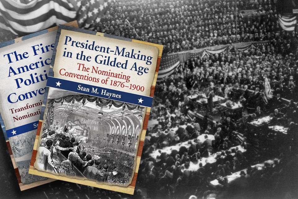 Books written by Stan Haynes; the 1880 Republican National Convention in Chicago. (Photo illustration: Yahoo News; photos: Handout, Library of Congress)