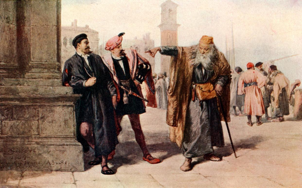 ‘If you prick us, do we not bleed?’: The Baiting of Shylock (c 1925), after John Gilbert