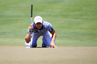 PONTE VEDRA BEACH, FL - MAY 10: Camilo Villegas of Columbia lines up his putt on the second green during the first round of THE PLAYERS Championship held at THE PLAYERS Stadium course at TPC Sawgrass on May 10, 2012 in Ponte Vedra Beach, Florida. (Photo by Sam Greenwood/Getty Images)
