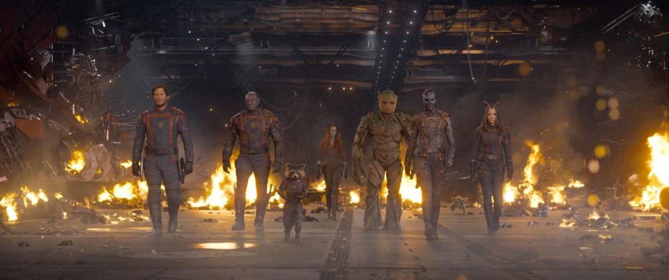 chris pratt, dave bautista, rocket bradley cooper, zoe saldana, groot vin diesel, karen gillan, pom klementieff, guardians of the galaxy vol 3