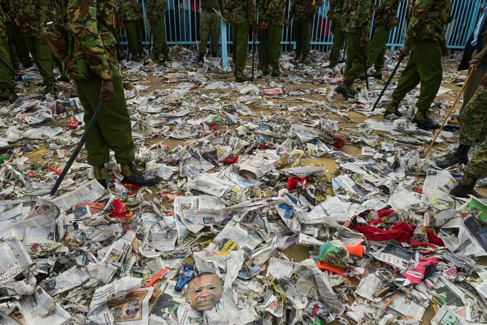 Kenya president sworn in amid opposition protests