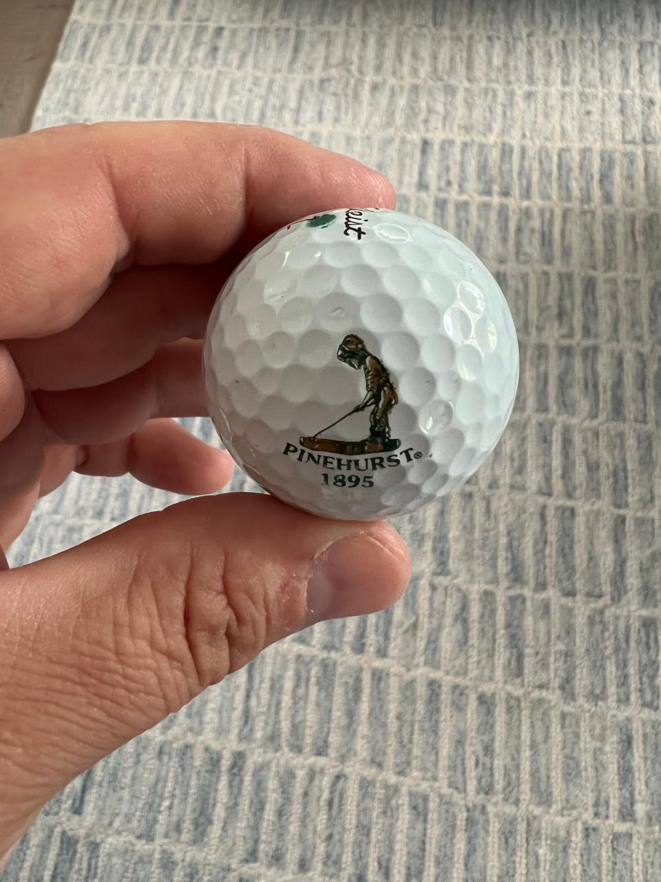 Billye Hollister made his hole-in-one on the 19th hole at Payne's Valley Golf Course at Big Cedar Lodge with a Pinehurst golf ball. Hollister is from Arlington, Virginia and was at Big Cedar Lodge for five-days with a group of seven friends.