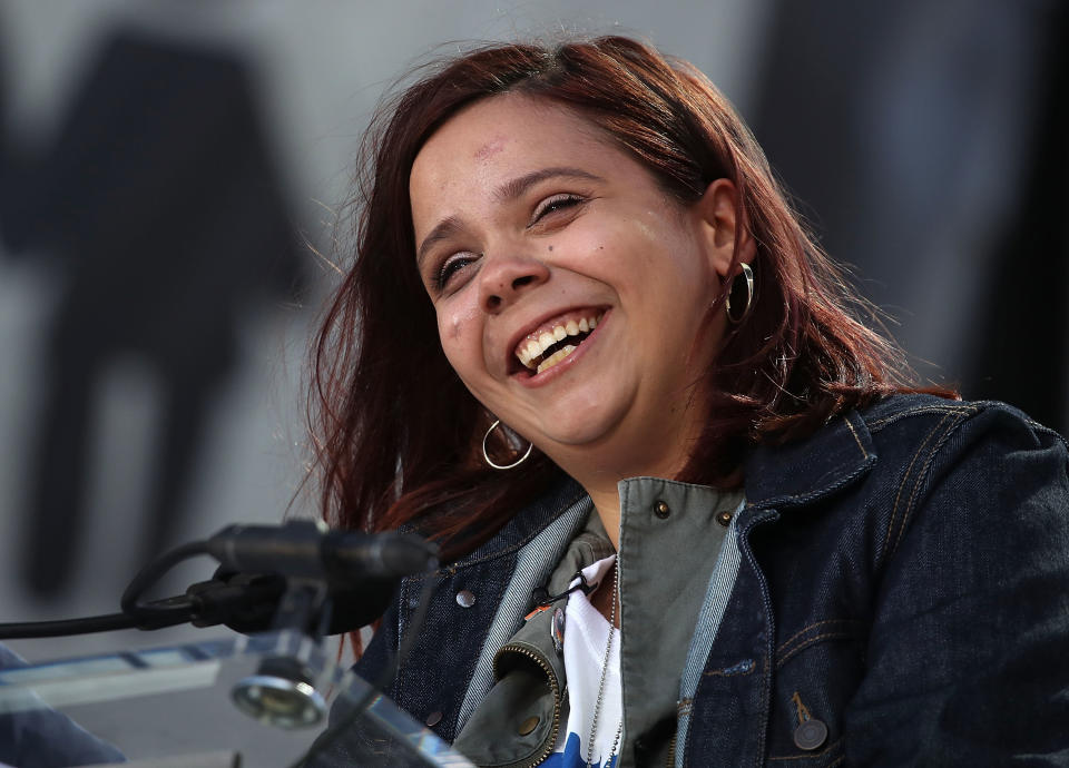 Fuentes speaks during the March for Our Lives rally on March 24 in Washington. (Photo: Mark Wilson via Getty Images)