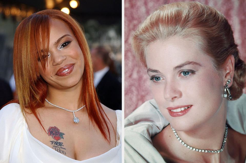 Singer Faith Evans on the left and and Grace Kelly on the right