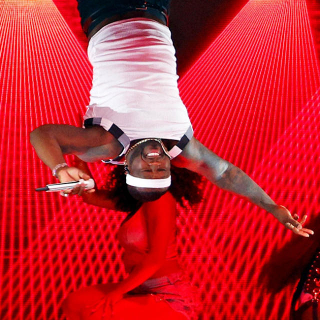 50 Cent performs upside down during surprise Super Bowl Halftime Show  appearance