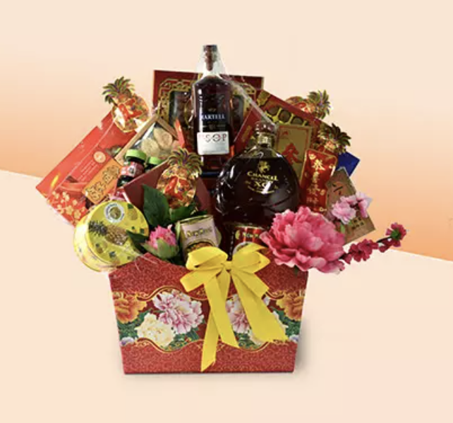 Booze Snacks Chinese New Year Hamper. PHOTO: Ferns n Petals