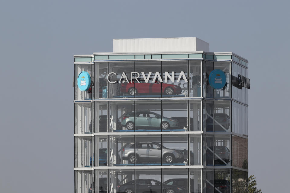 Indianapolis - Circa September 2020: Carvana used car vending machine. Carvana is an online only preowned and used car dealership.