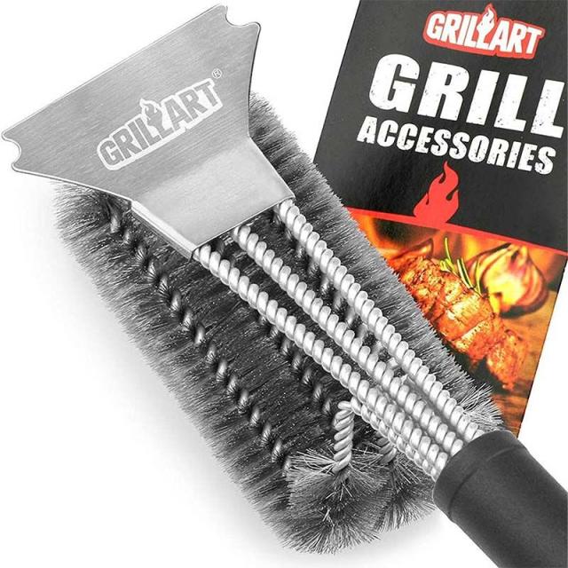 GRILLART Grill Brush and Scraper with Deluxe Handle -Safe