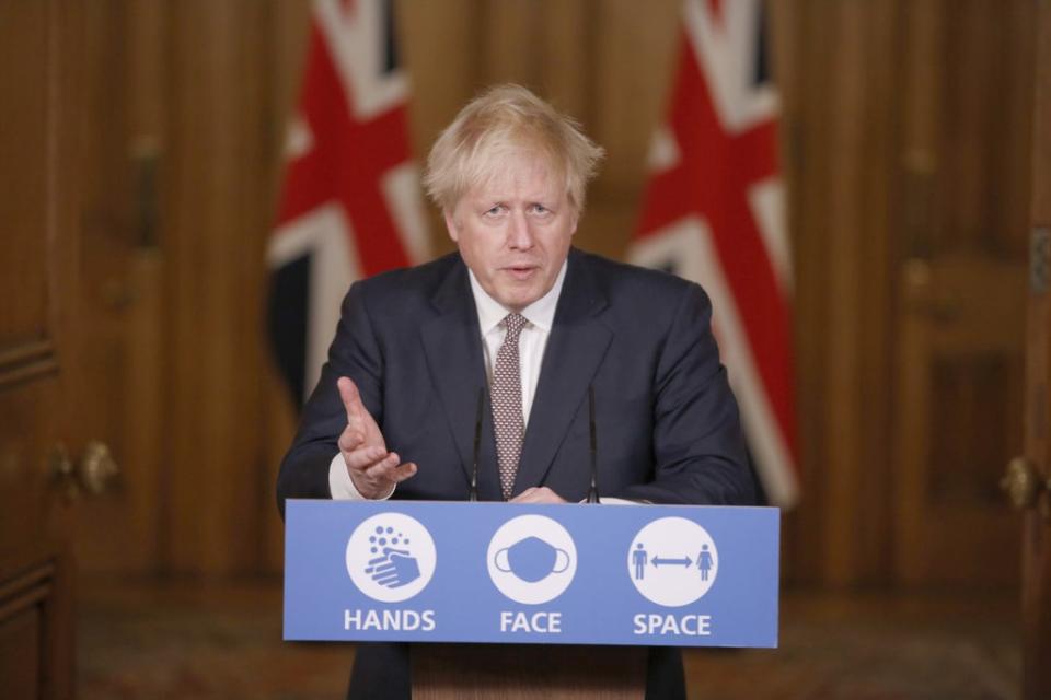 Prime Minister Boris Johnson during a media briefing on coronavirus in Downing Street in November 2020 (PA Archive)