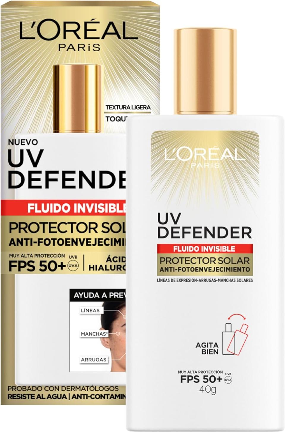 L'Oréal Paris protector solar diario FPS50+ UV Defender Fluido Invisible