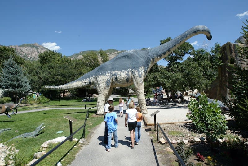 Patrons tour the George S. Eccles Dinosaur Park in Ogden on Aug. 2, 2006. | Edward Linsmier, Deseret News