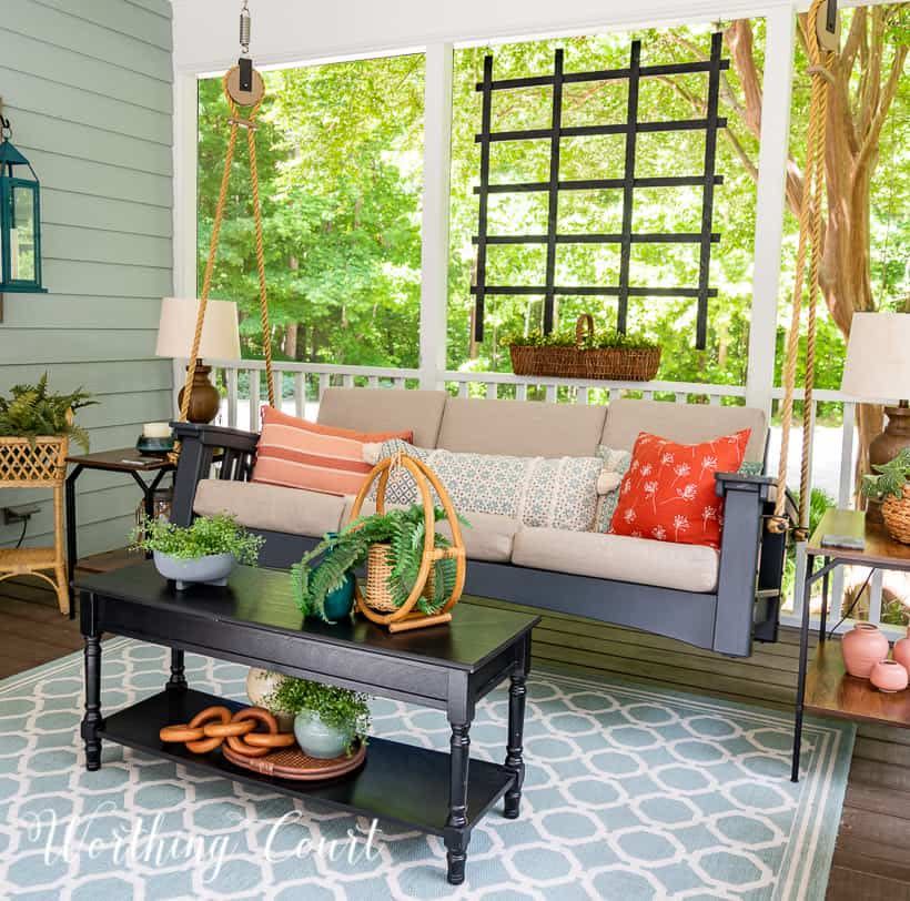 screened in porch ideas sofa porch swing