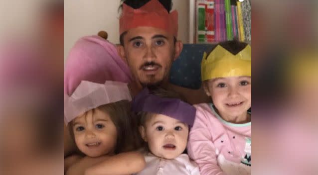 The father-of-three was left with a rash covering his entire stomach, chest and back. Photo: GoFundMe