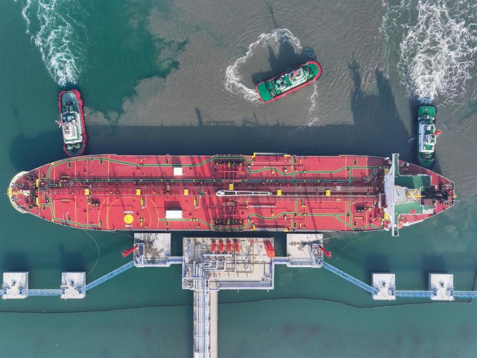 Oil Tanker Arrives At Dongying Port