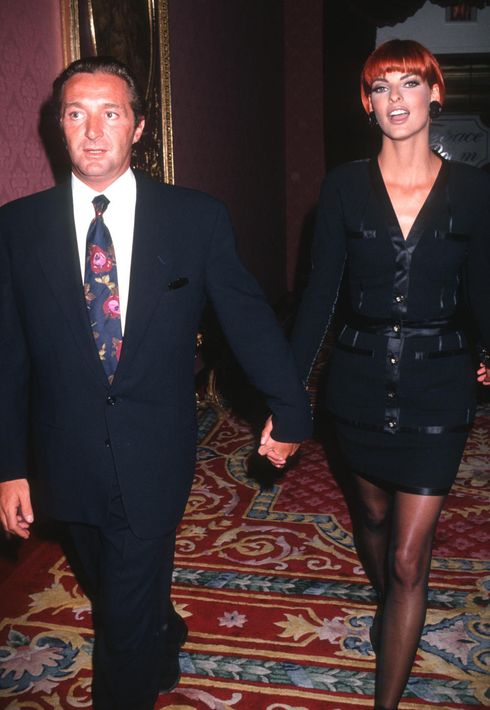 Gerald Marie and Linda Evangelista (Photo by Ron Galella, Ltd./Ron Galella Collection via Getty Images)