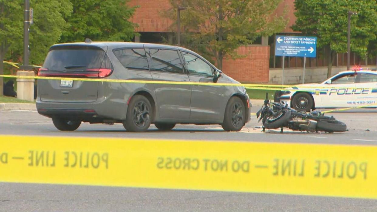 Peel Regional Police are investigating a fatal collision involving a motorcycle and minivan on Friday. (CBC - image credit)