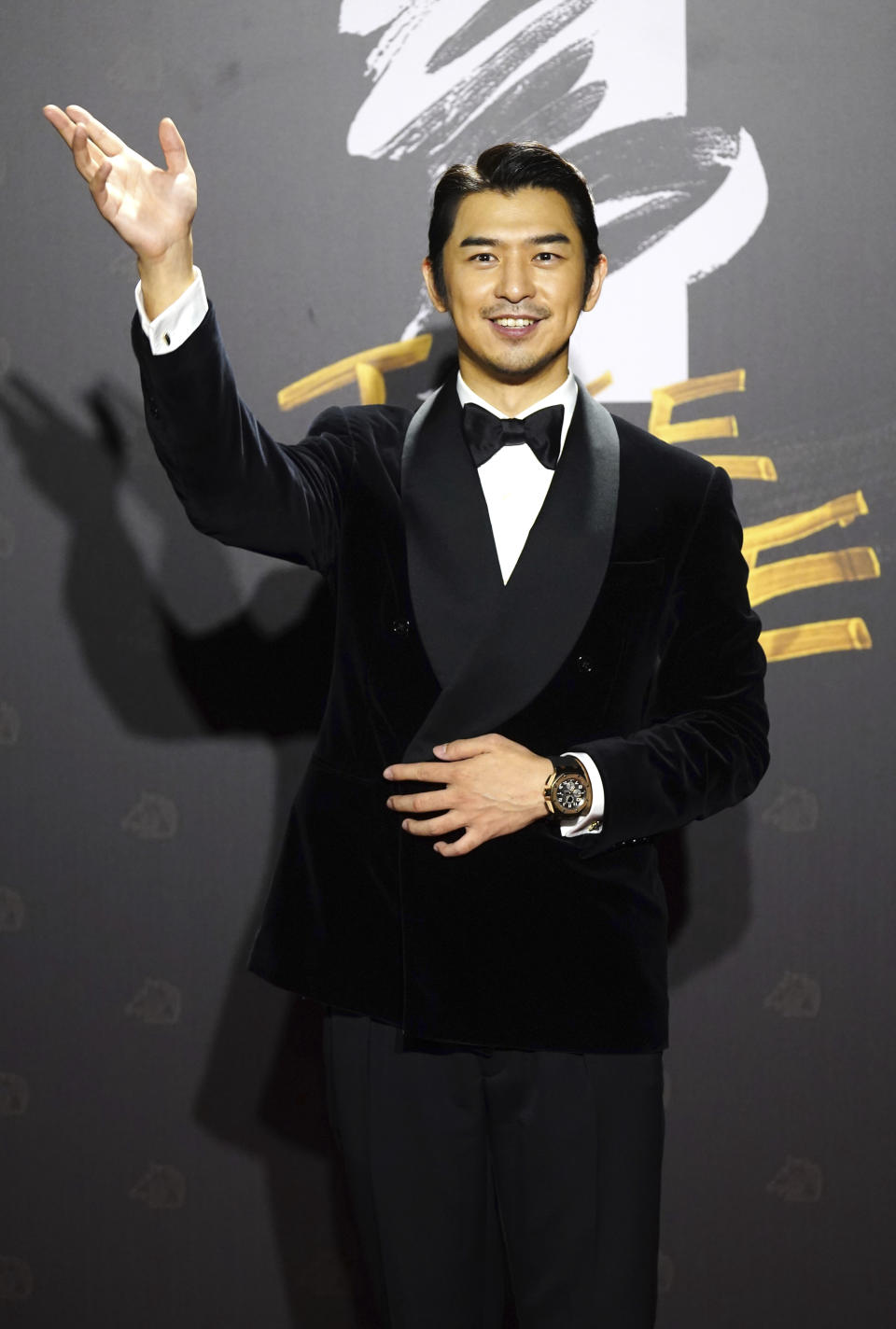 Taiwanese actor Bo-Lin Chen arrives at the 57th Golden Horse Awards in Taipei, Taiwan, Saturday, Nov. 21, 2020. Chen is guest at this year's Golden Horse Awards, one of the Chinese-language film industry's biggest annual events. (AP Photo/Billy Dai)