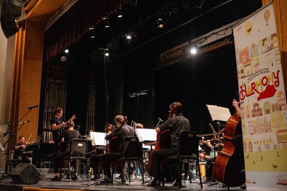 The Louisville Orchestra, shown here in Somerset, will continue a two-year tour of Kentucky with performances in Frankfort and Danville. Stevens Media Services
