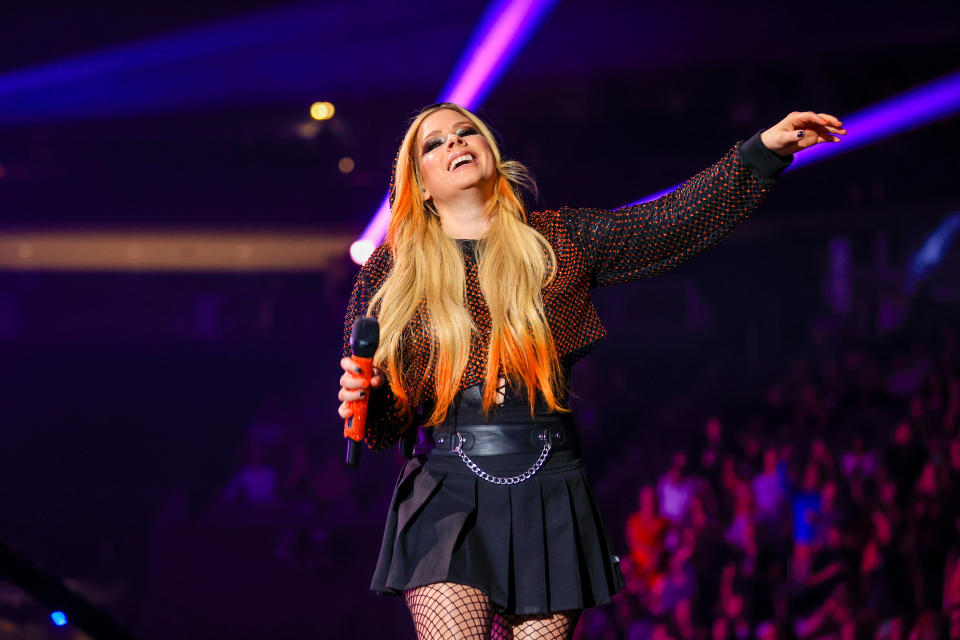 Avril Lavigne performs onstage during night two of the iHeartRadio Music Festival held at T-Mobile Arena on September 24, 2022 in Las Vegas, Nevada.