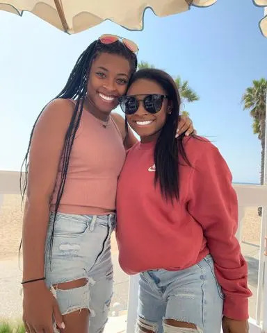 <p>Simone Biles Instagram</p> Simone Biles and Adria Biles