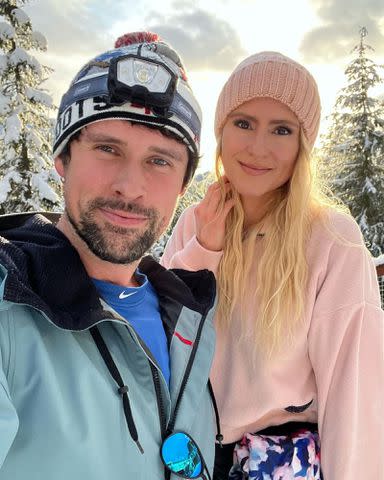 <p>Nila Meyers Instagram</p> Benjamin Hollingsworth and Nila Myers pose for a photo in the snow.