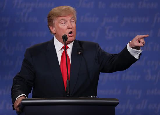 Trump heats up during the debate. Photo: AAP