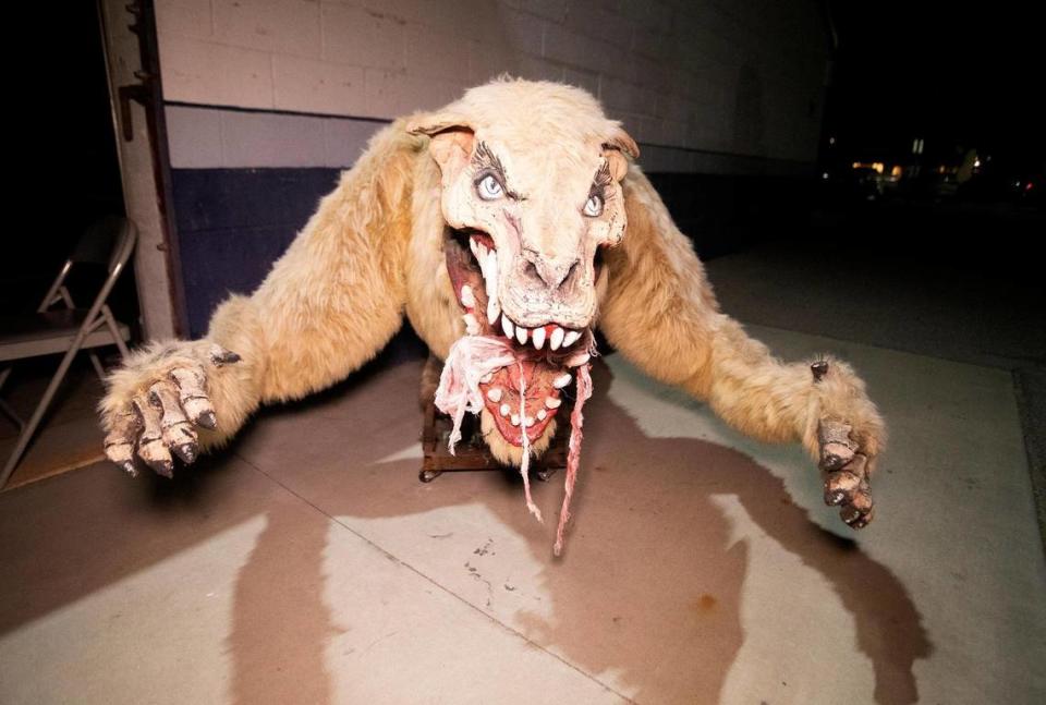 Two Tribune reporters, John Lynch and Stephanie Zappelli, braved the Nightmare from Main Street in Paso Robles, on Oct. 13, 2023. This monstrous beast was retired from the haunted house but still greets guests at the finish.