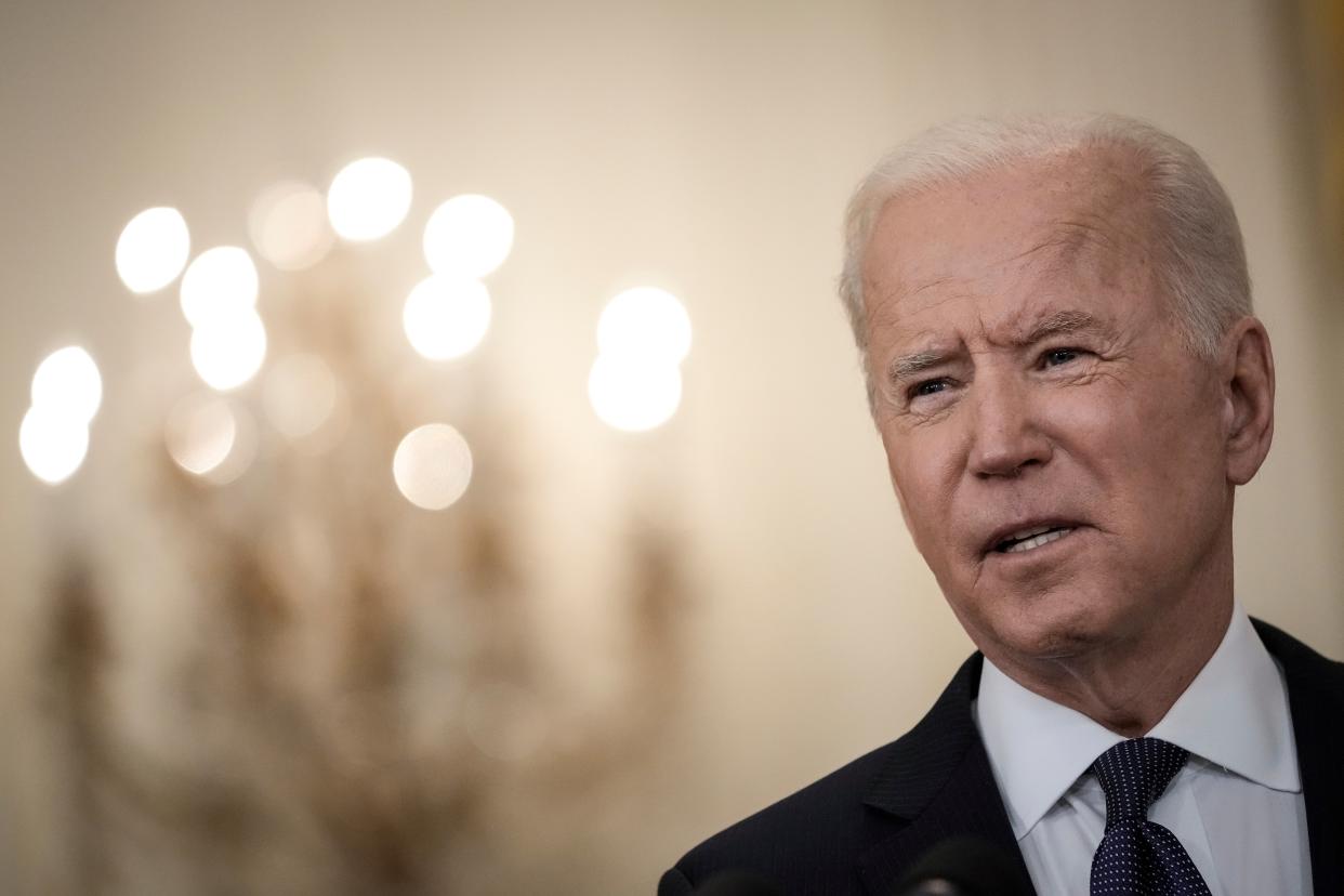 <p>U.S. President Joe Biden delivers remarks on the economy in the East Room of the White House on May 10, 2021 in Washington, DC</p> (Photo by Drew Angerer/Getty Images)