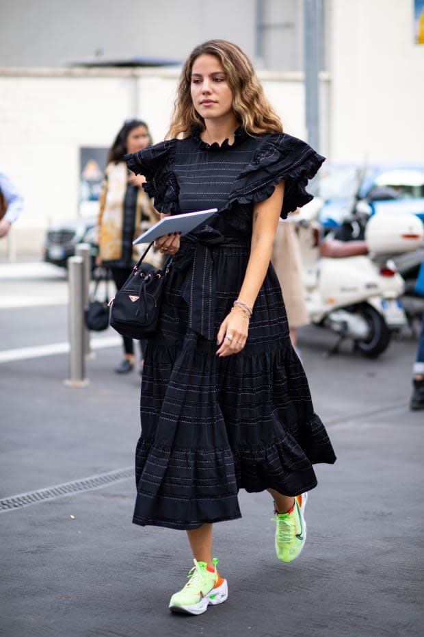 <p>On the street at Milan Fashion Week Spring 2020. Photo: Chiara Marina Grioni/Fashionista</p>