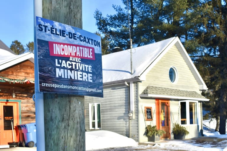 Residents of the Canadian town of Saint-Elie-de-Caxton are upset with an explosion in mining claims, including under their own homes (Genevieve Normand)