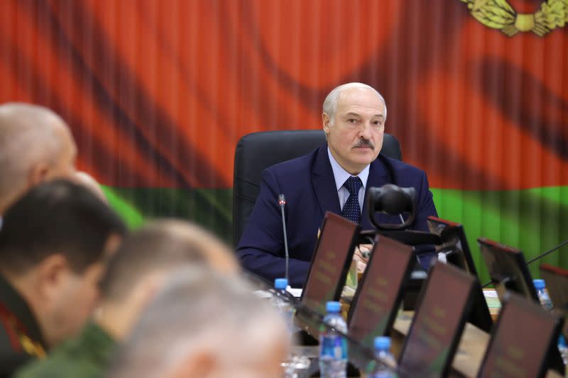 Belarusian President Lukashenko chairs a meeting in Minsk