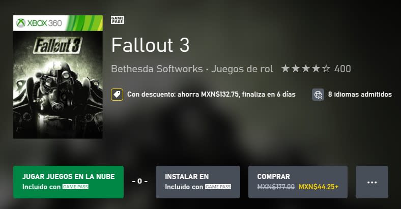 Fallout 3 a precio de locura