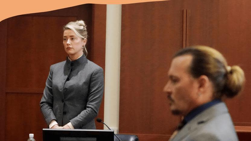 Amber Heard y Johnny Depp en el juicio por difamación (Fuente: Getty Images)