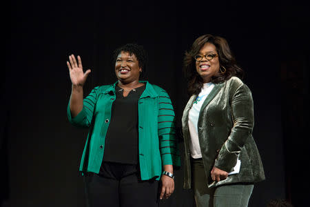 Oprah Winfrey takes part in a town hall meeting with Democratic gubernatorial candidate Stacey Abrams ahead of the mid-term election in Marietta, Georgia, U.S. November 1, 2018. REUTERS/Chris Aluka Berry