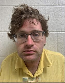 Charles Sutherland, 31, was found to possess child pornography after his arrest for spray-painting the word 