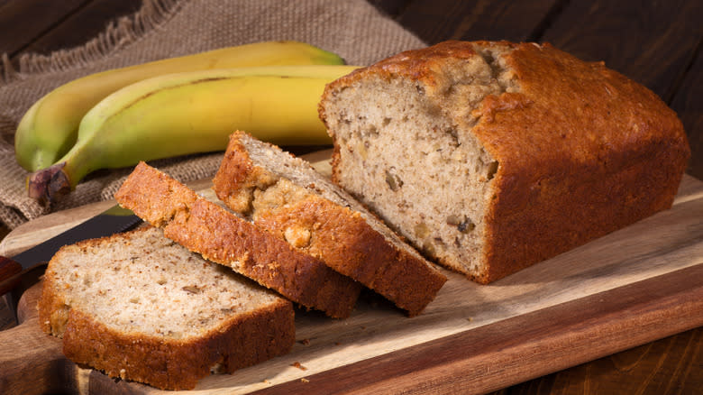 banana bread sliced