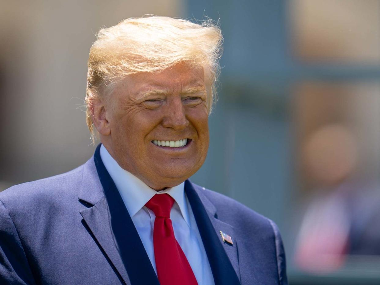 Donald Trump at the end of the commencement ceremony on June 13, 2020 in West Point, New York: Getty Images