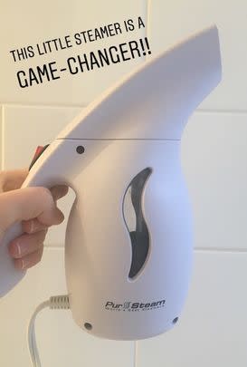 A mini travel steamer